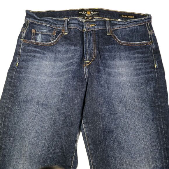 Lucky Brand Jeans Womens 14/32 Dark Wash Easy Rider Baggy Y2k Bootcut Mid Rise - Picture 2 of 15